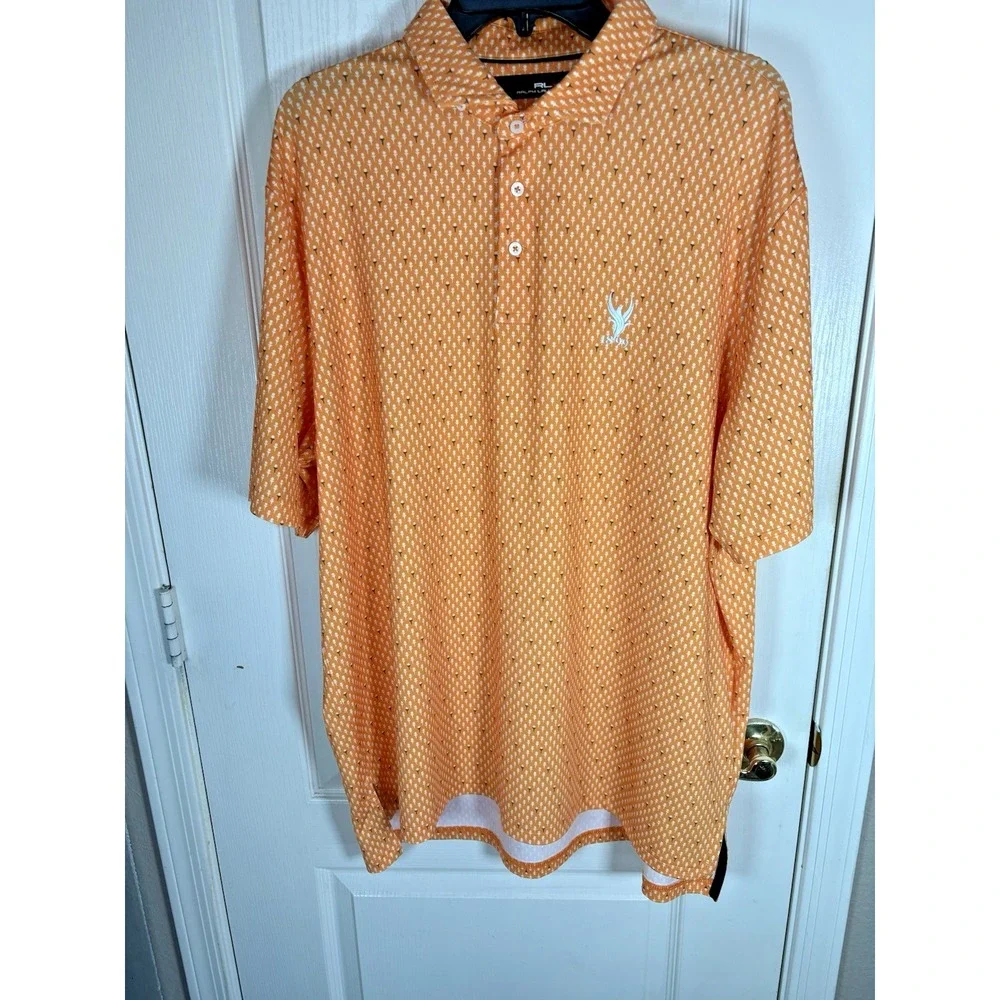 Polo Ralph Lauren Polo Shirt Men's XL Orange Short Sleeve Golf‎ Soft Loose Fit